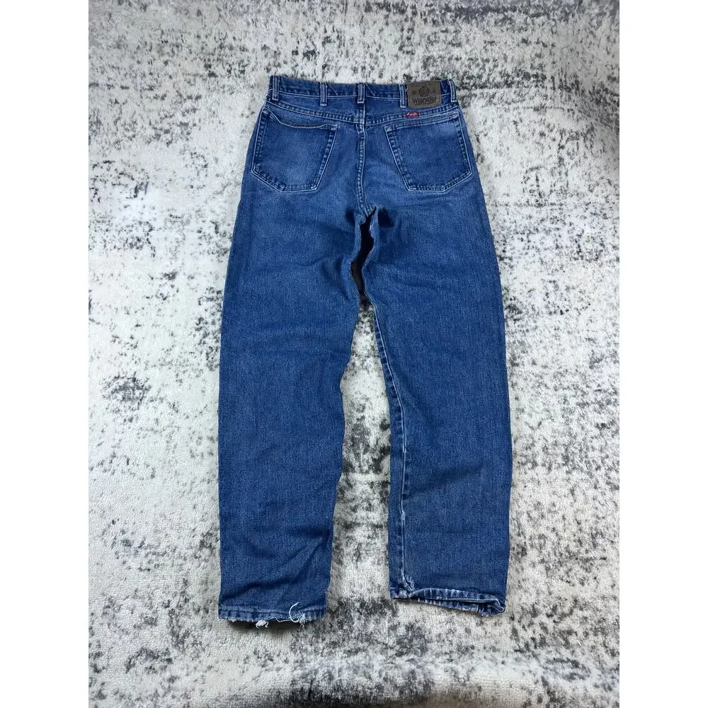 Vintage Wrangler Jeans Mens 34x34 Blue Medium Wash Western Cowboy Work Grunge